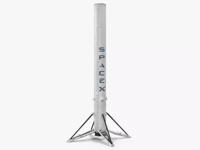 Falcon 9 First Stage with Landing Legs 3D model