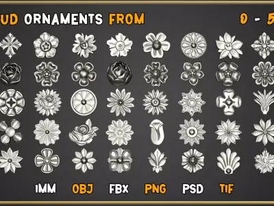 2000 SUPER ORNAMENTAL MEGAPCK  KING OF ORNAMENTS BRUSH     Low-poly 3D model