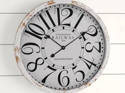 Wood Wall Clock 3D model