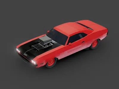 Dodge challenger Lowpoly Low-poly 3D model