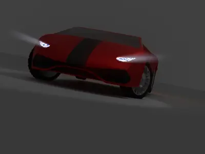 red Car low poly Low-poly 3D model