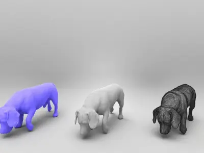 Beagle 40 Low-poly 3D model