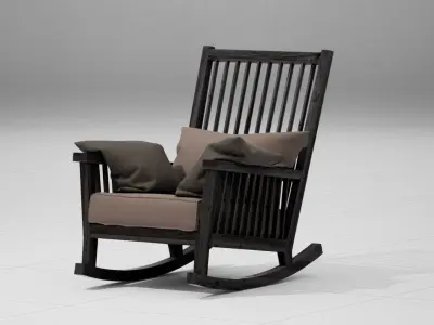 Gervasoni Gray Rocking Chair UE4 3D model