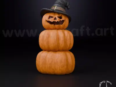  Pumpkin Snowman 2 versions 3D print model