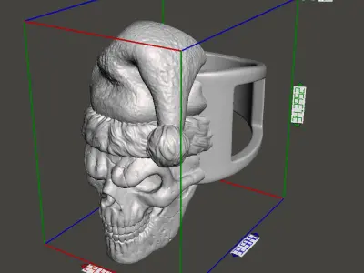 skull ring jewelry santa claus  vol2  3D print model
