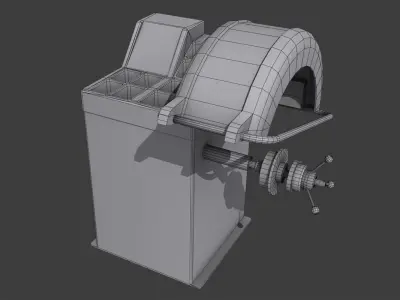Tire Balancing Machine Low-poly 3D model