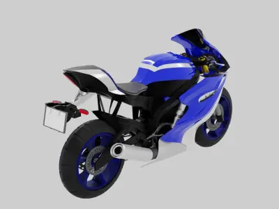Yamaha Yzf R6 - SuperSport Racing Motorcycle Low-poly 3D model