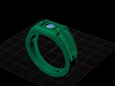 Print Ready STL 3DM  Gents Rings Diamond Men Ring  3D print model 127