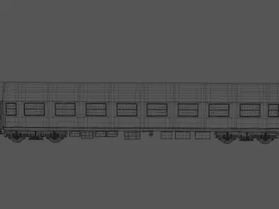 Passenger train car 3D model