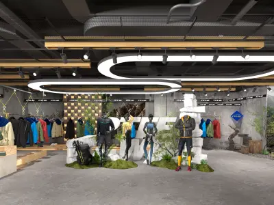 outdoor clothing store 3D model Low-poly 3D model