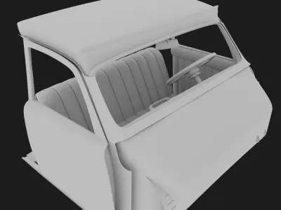 interior of the antique car 3D model