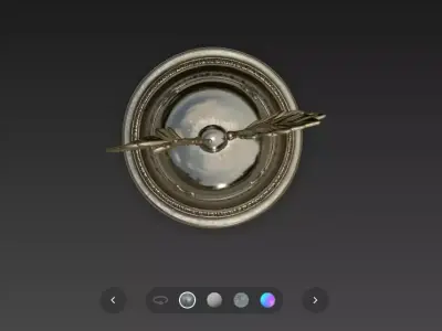 Ornate Antique Bell with Decorative Leaves High Poly 3D Model Low-poly 3D model