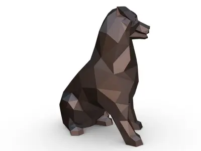 Australian Shepherd sitting 3D print model