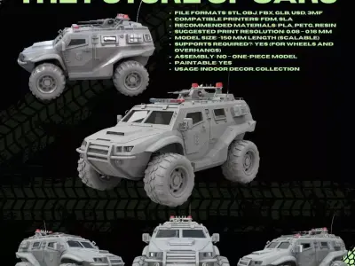 3D Printable Armored Personnel Carrier 3D print model