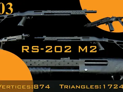 Gun -vol 02 Low-poly 3D model