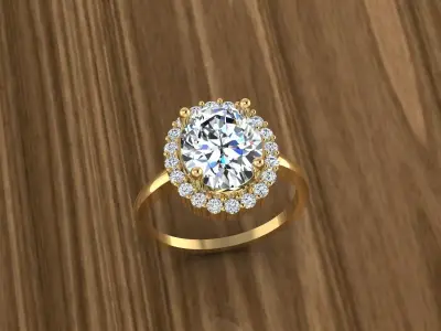 Diamond Jewelry Ring 3D print model 15