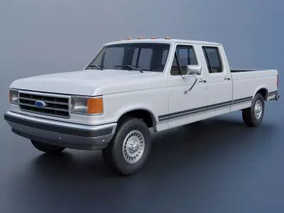 Pickup Truck F-350 Crew Cab 1987 3D print model