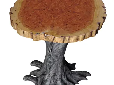 Table Rustic Sculptural Rural solid wooden coffee side root  3D model