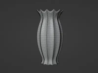 Vase porcelain black 3 3D model