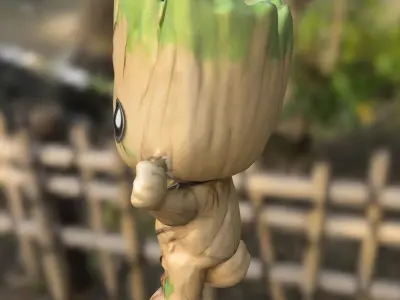 Stylized Baby groot Low-poly 3D model