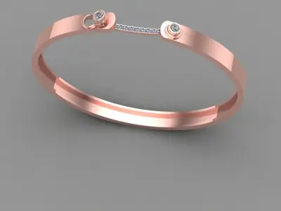 Openable Spring Diamond Bracelet 3D print model