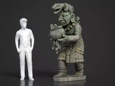 7 Ancient Mayan Statues 3D Asset Pack 250818 Low-poly 3D model