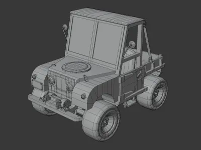 JEEP Land Rover Series One 107 Low poly 3D model