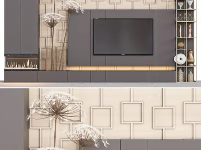 tv wall 27 3D model