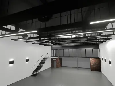 Warehouse car studio interior 3D model