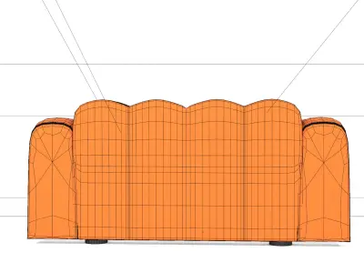 retro couch Low-poly 3D model