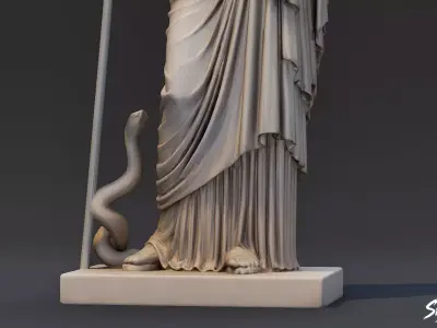Athena Statue Low-poly 3D model