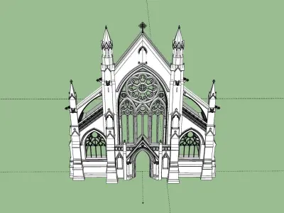 cathedral arch facade Low-poly 3D model