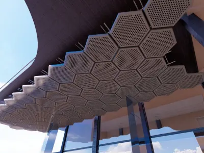 BIM-GC-      Hexagon Metal Suspended Ceiling    -From Architect- 3D model