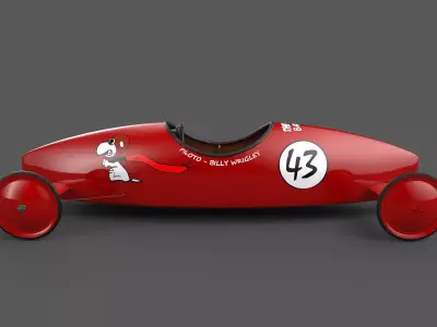 The Red Baron Soapbox Derby Car 3D model