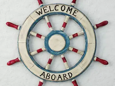 Wood Wheel Wall Decor 3D model