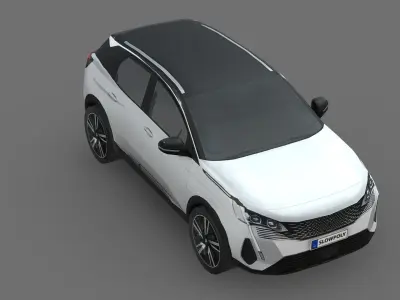 Peugeot 3008 2021 Low-poly 3D model