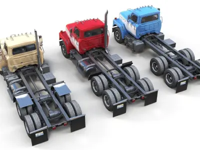 International Fleetstar frame truck Low-poly 3D model