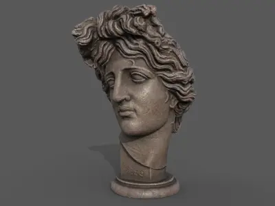 Bust of Apollo  Low-poly 3D model