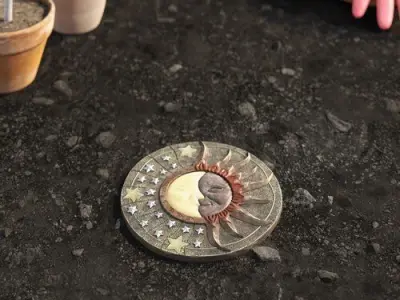 Green-Yellow Heathcote Garden Stepping Stone 3D model