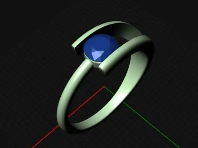 solih gold ring with diamond in center Free 3D print model
