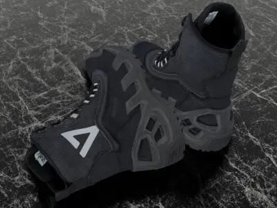 VANEDA 3D BOOTS - BLACK Low-poly 3D model