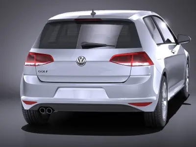 Vw Golf VII 3doors 2013 VRAY 3D model
