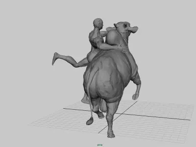 bull sculpture 3D model purchase