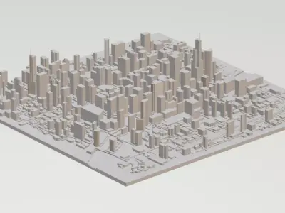 Chicago City Low-poly 3D model