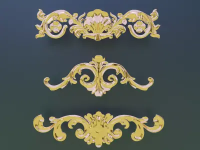Building or furniture floral design 3D model