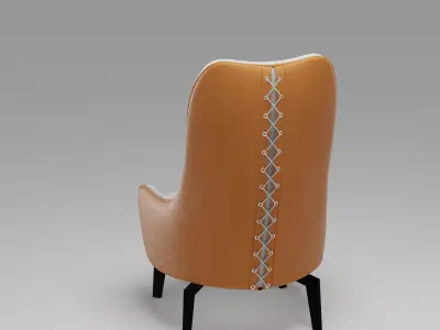 Armchair - CENTURY Low-poly 3D model