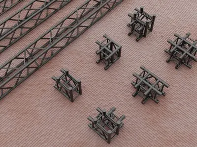Stage Constructions Elements Truss Low-poly 3D model