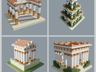 Collection Ancient Pack Low-poly 3D model