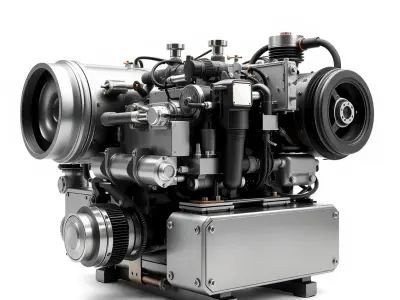 Industrial Engine D Model Pack Low-poly 3D model