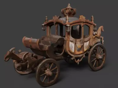 Chinese ancient carriage figure  Low-poly 3D model